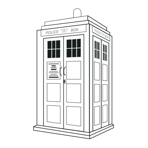 Tardis clipart from clipartbest.com, color-shifted